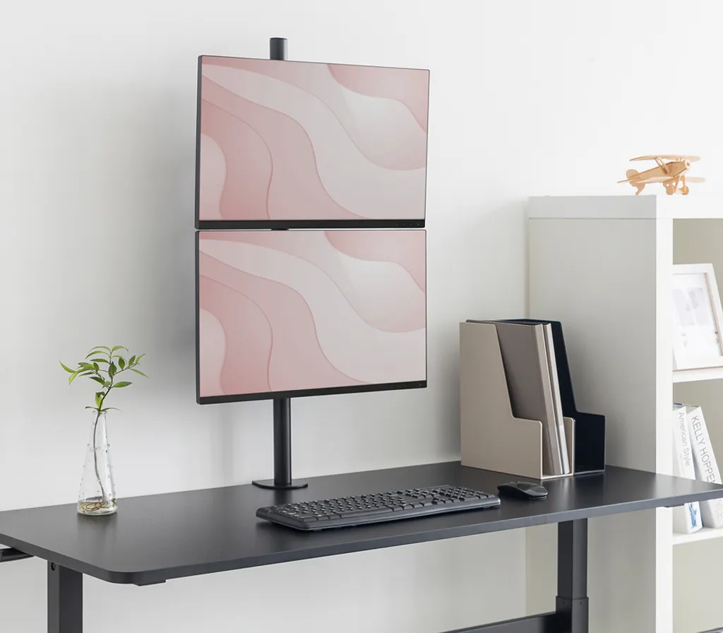 DIGITUS DA-90438 Support Double Écran LCD 32 Pouces Montage sur Table
