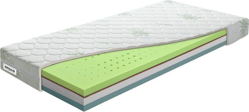 Kaltschaummatratze Benab Flora Bio Plus Matratze 80 x 200 cm H3 / H4 hart 16 cm hohe Kaltschaummatratzen, Aloe Vera, PUR Schaum, HR Schaum, BIO Sch...
