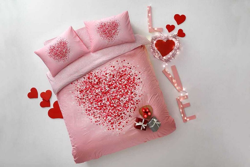Beloved renforce bettwäsche-set 200x220cm pink