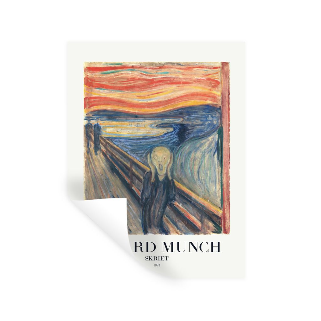 MuchoWow Wandtattoo Wandsticker Wandaufkleber Malerei - Schrei - Munch - Alte Meister - Kunst 120x160 cm Selbstklebend und Repositionierbar - Wie...