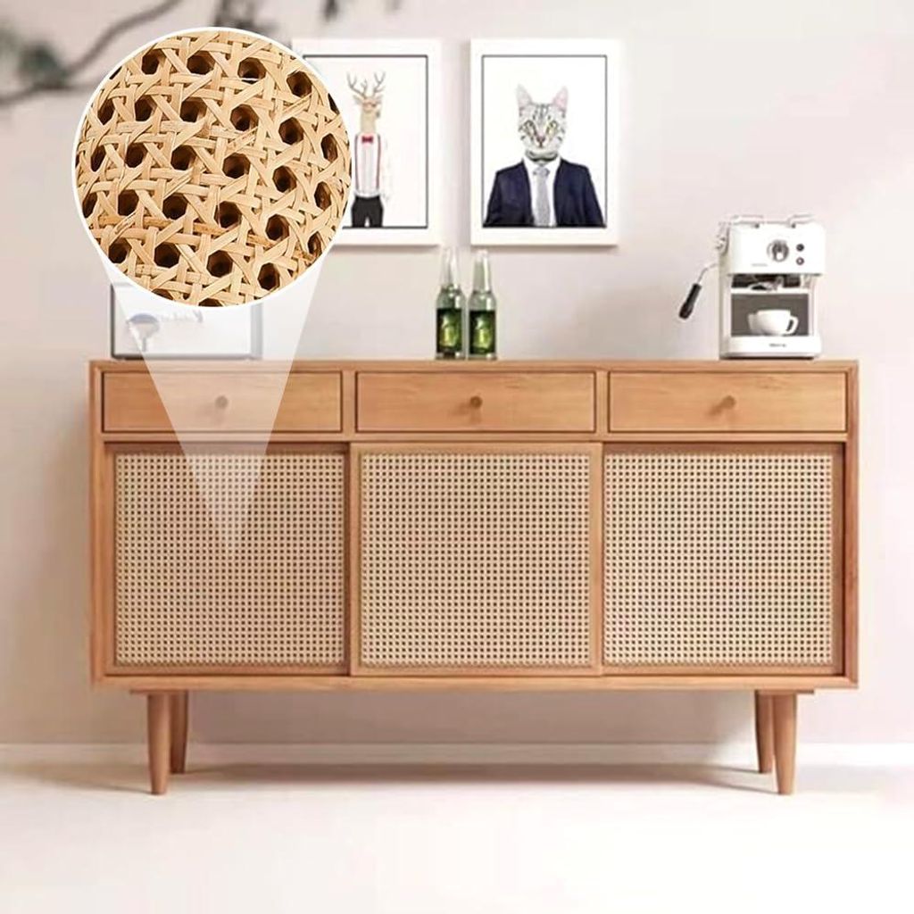 Rotan-Riemband, 35 x 100 cm, Rattan-Webbing-Rolle, natürliches Rattan, gewebtes offenes Rattan-Geflecht, Möbel, Wiener Geflecht, gewebte Rattanpl...