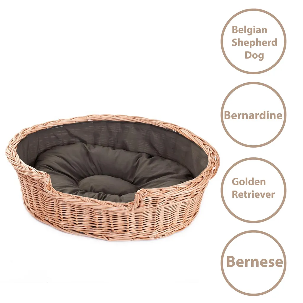 Cesta Cane Vimini Grande 100X75 H27 | Cuccia Robusta con Cuscino