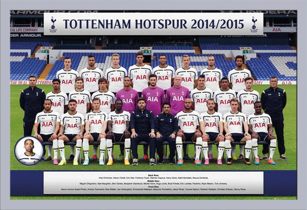 Tottenham Hotspur 15/16 Team Poster Maxi + Shinsuke® Frame Silver