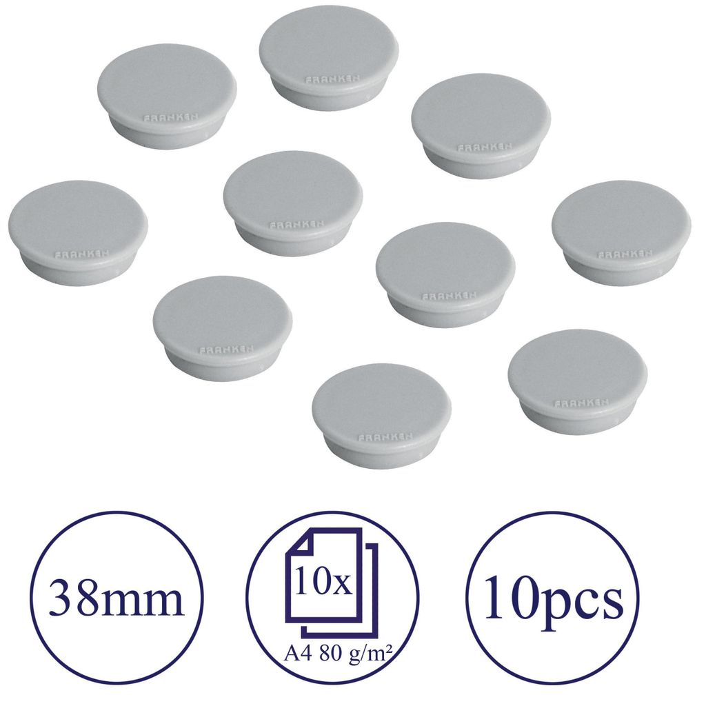 FRANKEN Magnete Rund, 10 Stück, Hochwertige Haftmagnete für Produktbild 