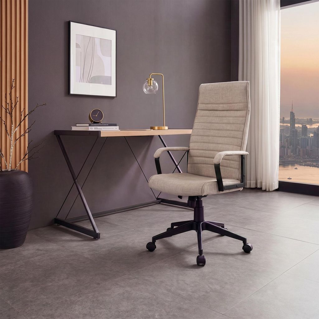 riess-ambiente Bürostuhl LAZIO taupe schwarz Vogue Velours Produktbild 