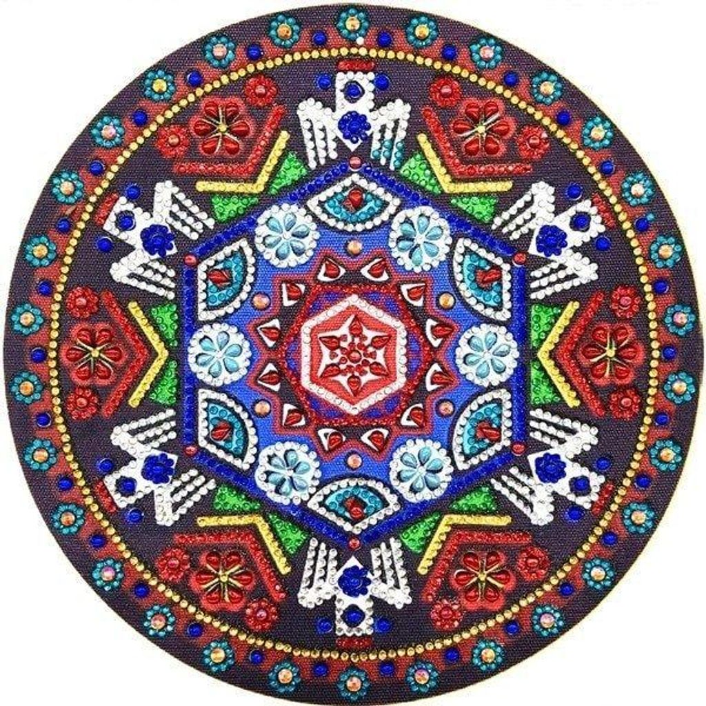 Diamantstickerei Geometrisches Mandala 30x30 cm