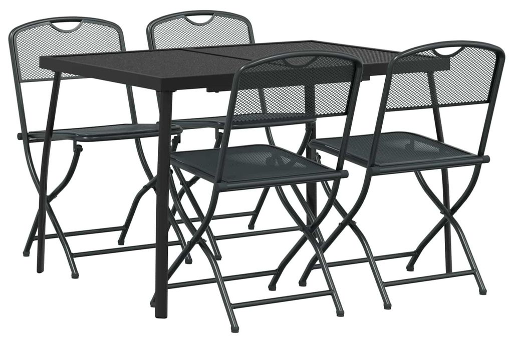 Gartenmöbel Set 5 pcs Anthrazit Eisen und Stahl