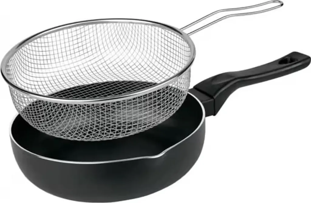 Friteuse antiadhésive traditionnelle en acier et aluminium - 24 cm
