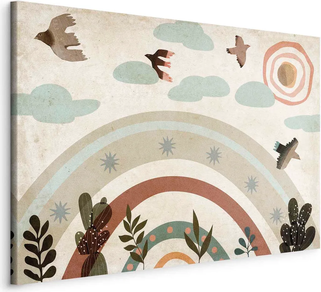 Stampa su Tela Vliesstoff Arcobaleno 120x80 - Arredo Infantile Premium
