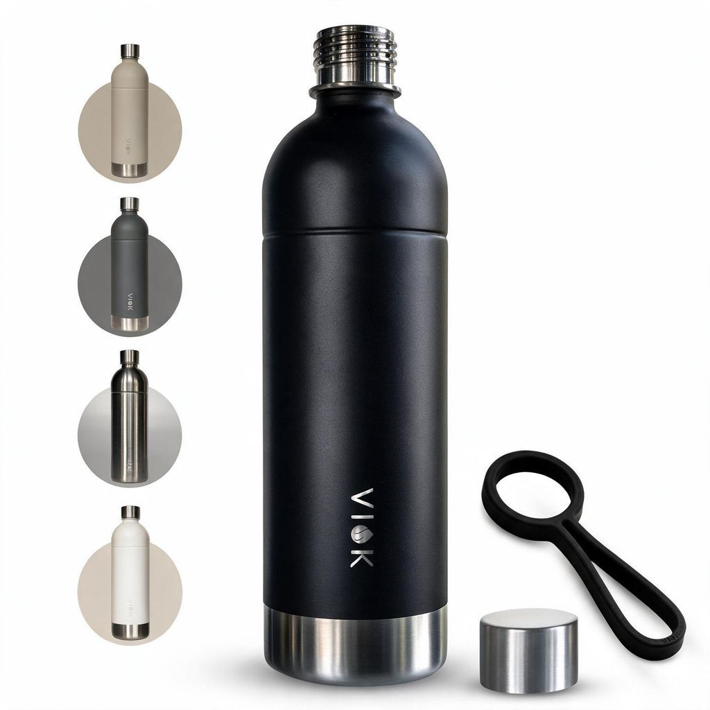 VIOK 1,3 L Edelstahlflasche für Aarke Carbonator 3, Smeg, Produktbild 