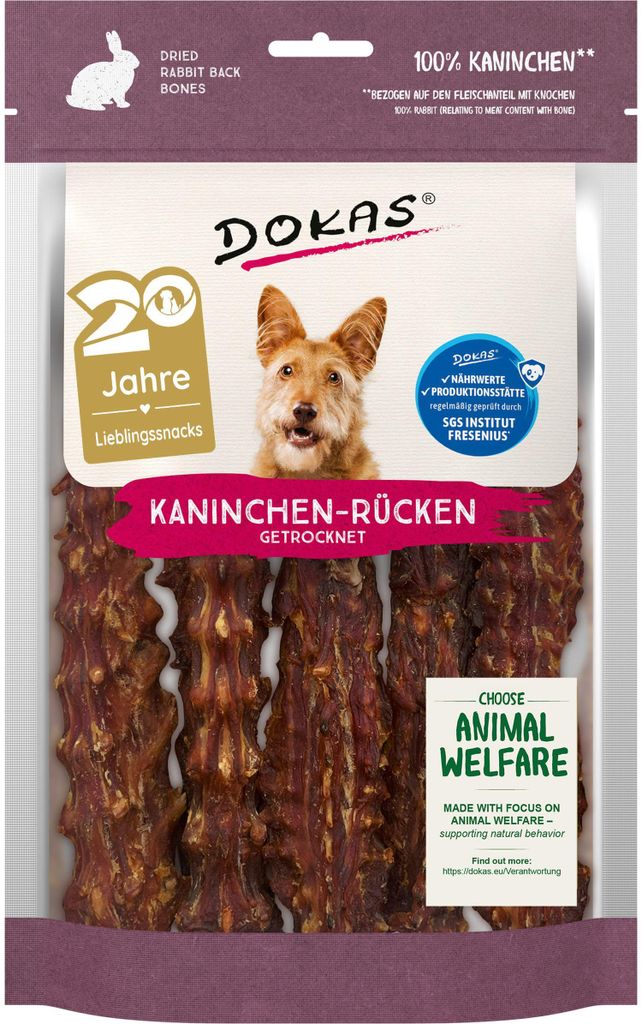 Hundesnack | Dokas Dog | Kaninchen Rücken | 120 g