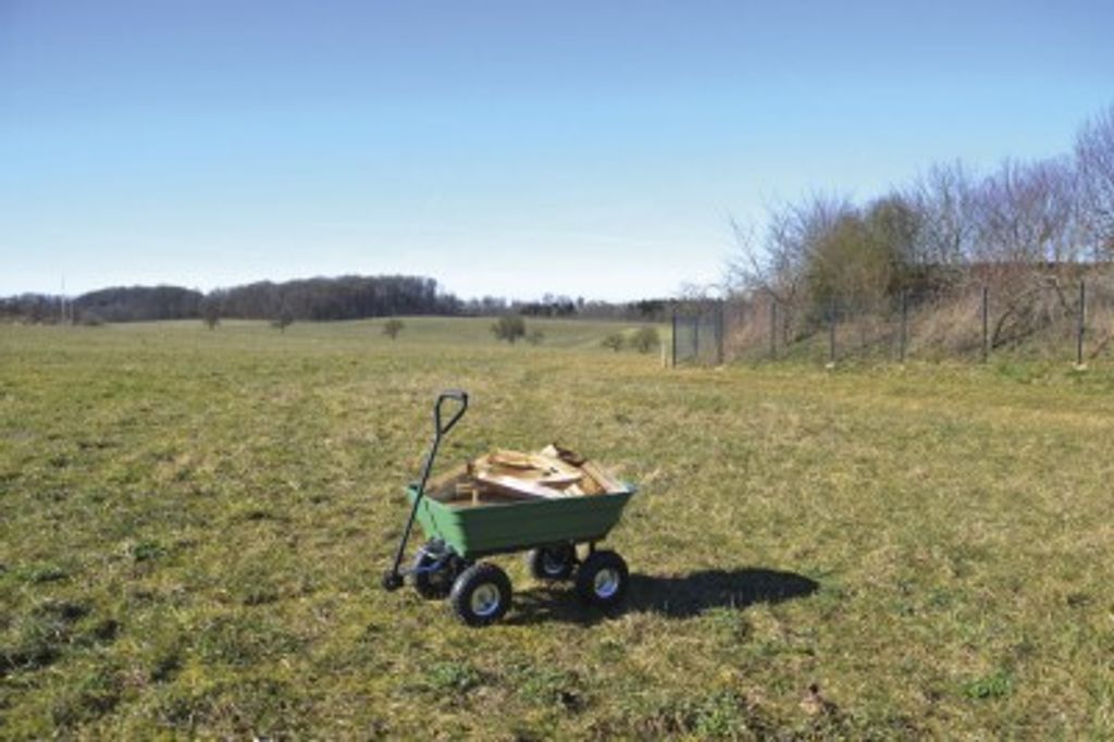 Gartenwagen 300 Kg / 75 Liter – Mit Kippfunktion, Lenkachse & Luftreifen | Robust Für Erde, Holz, Getränke (Grün/Schwarz)