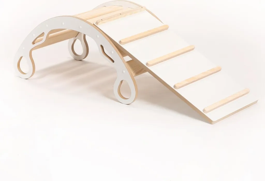 Arco Montessori Zosia M con Scivolo e Cuscino Senape | Gioco Legno