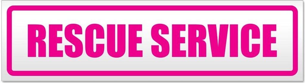 Kiwistar Rescue Service Magnetschild Schild magnetisch - 60cm Pink - Magnetfolie für Auto PKW Kfz