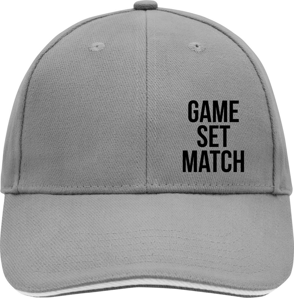 Huuraa Cappy Mütze Game set match Tennis Dark Grey/White Baumwolle 6-Panel Kappe Geschenkidee