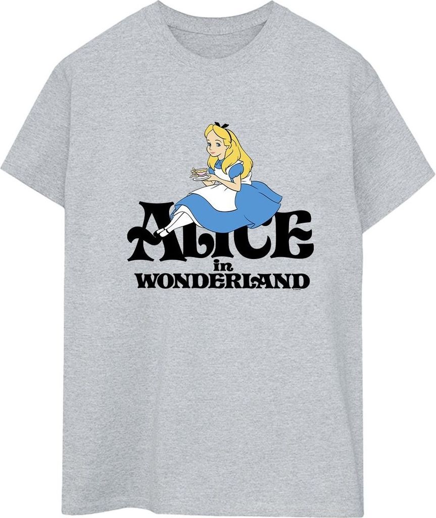 Disney - "Alice In Wonderland Tea Drinker" T-Shirt für Damen BI9023 (M) (Grau)