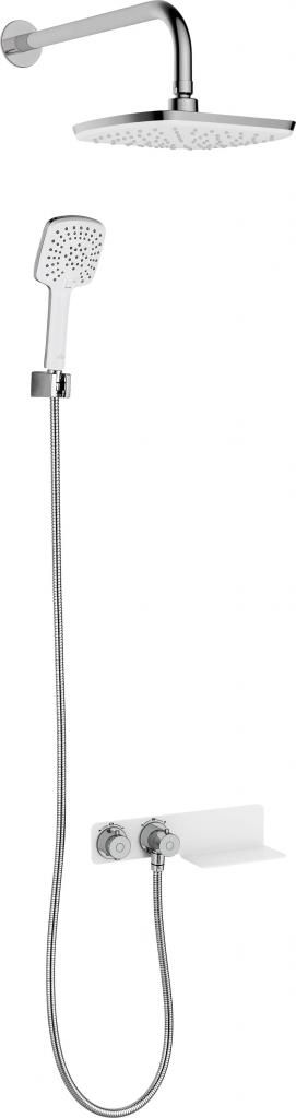 Quadrat-unterputz duschset thermostatisch Chrom