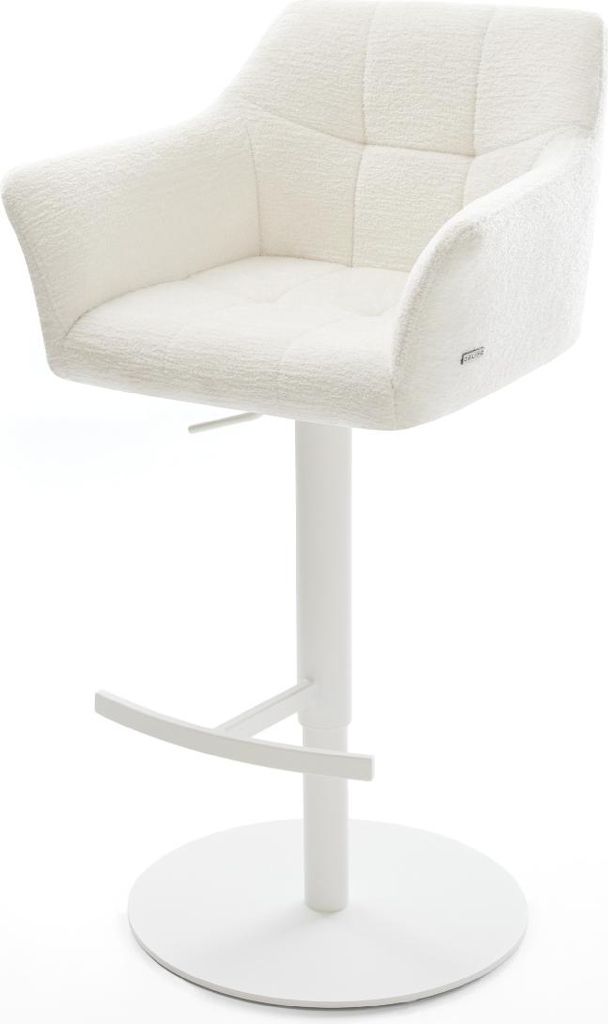 DELIFE Barstuhl Yulo-Flex Bouclé Soft Beige Drehfuß Produktbild 