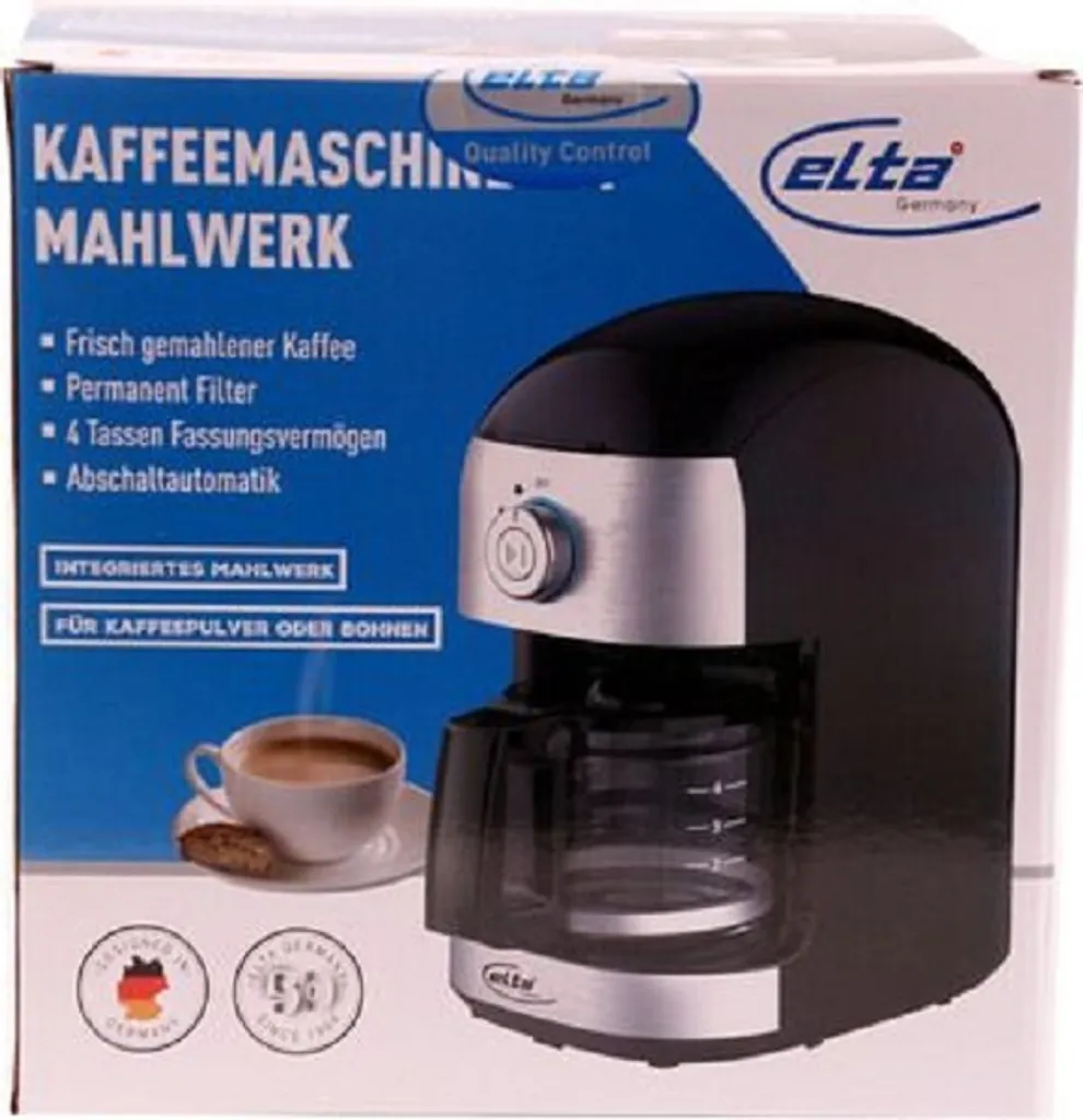 Machine à café 500 watts Elta KM-500G avec broyeur à grains intégré