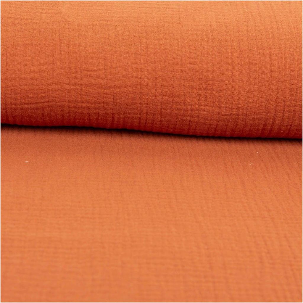 Musselin Stoff Bio Baumwolle Cognac Braun 130 cm
