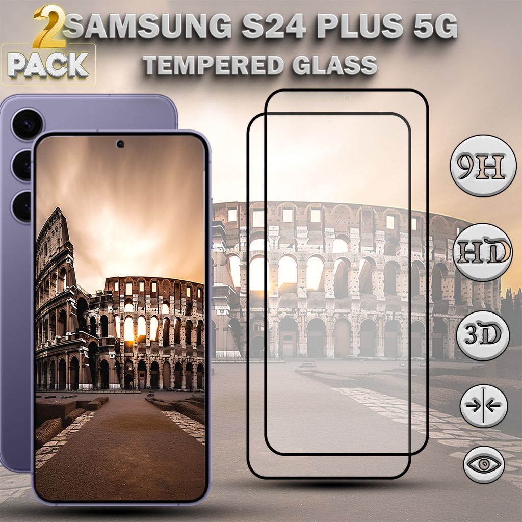 2-Pack SAMSUNG S24 PLUS 5G Displayschutzfolie aus 9H gehärtetem Glas