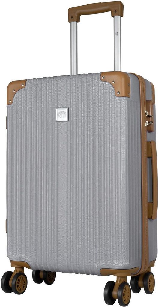ABS Hartschale Reise Koffer Trolley aufrecht rolllbar Weekender Bardabos Grau Gr. M