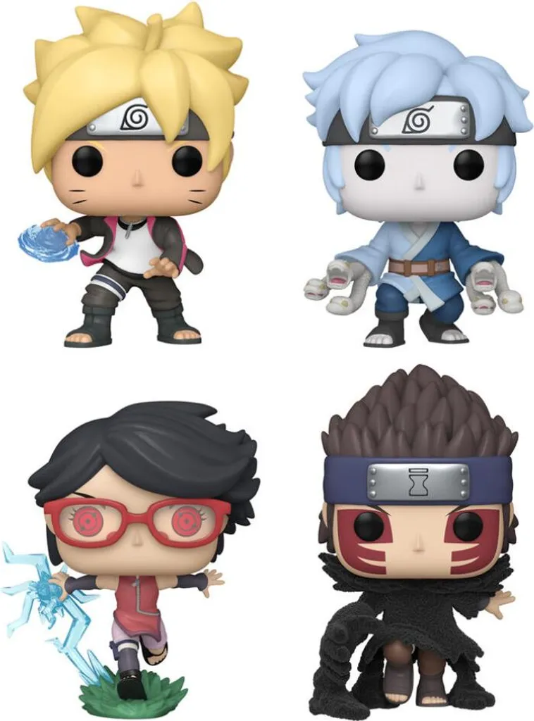 Lot de 4 Figurines Boruto Funko Pop! Premium pour Collectionneur de Manga