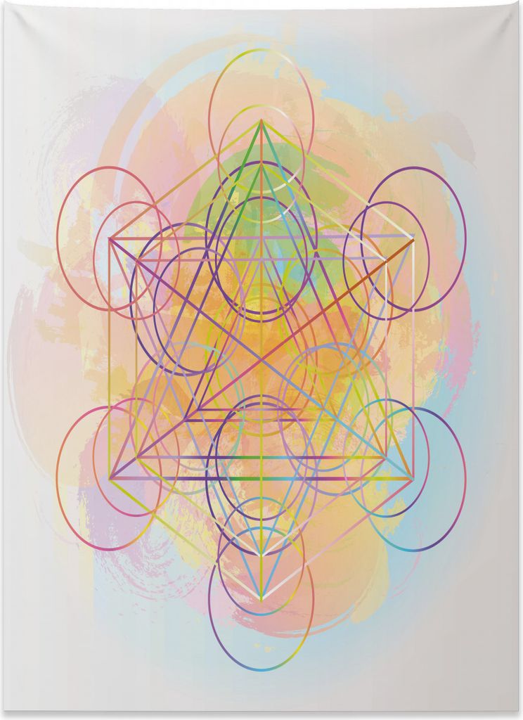Abakuhaus Stoff Wandteppich, Abstrakte geometrische aus Weiches Mikrofaser Stoff Kein Verblassen Klare Farben Waschbar, 110 x 150 cm, Mehrfarbig