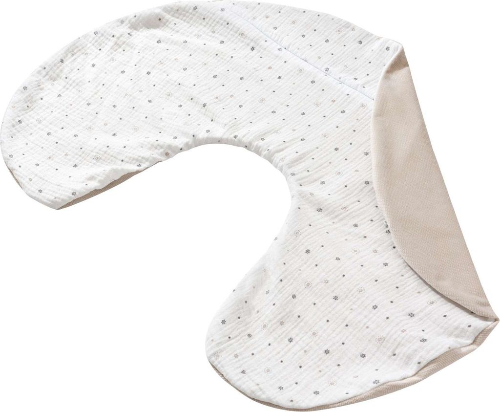 Little Stars Musselin & Ecru Velvet Kissenbezug für Stillkissen