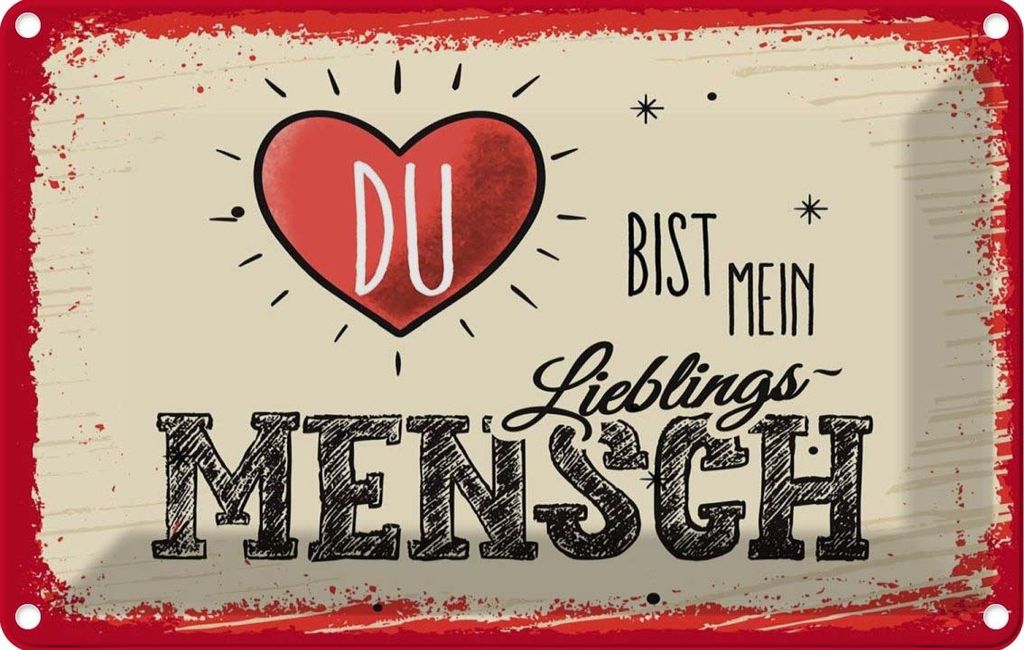 vianmo Blechschild 20x30 cm Du bist Mein Herz Lieblingsmensch Spruch Zitat