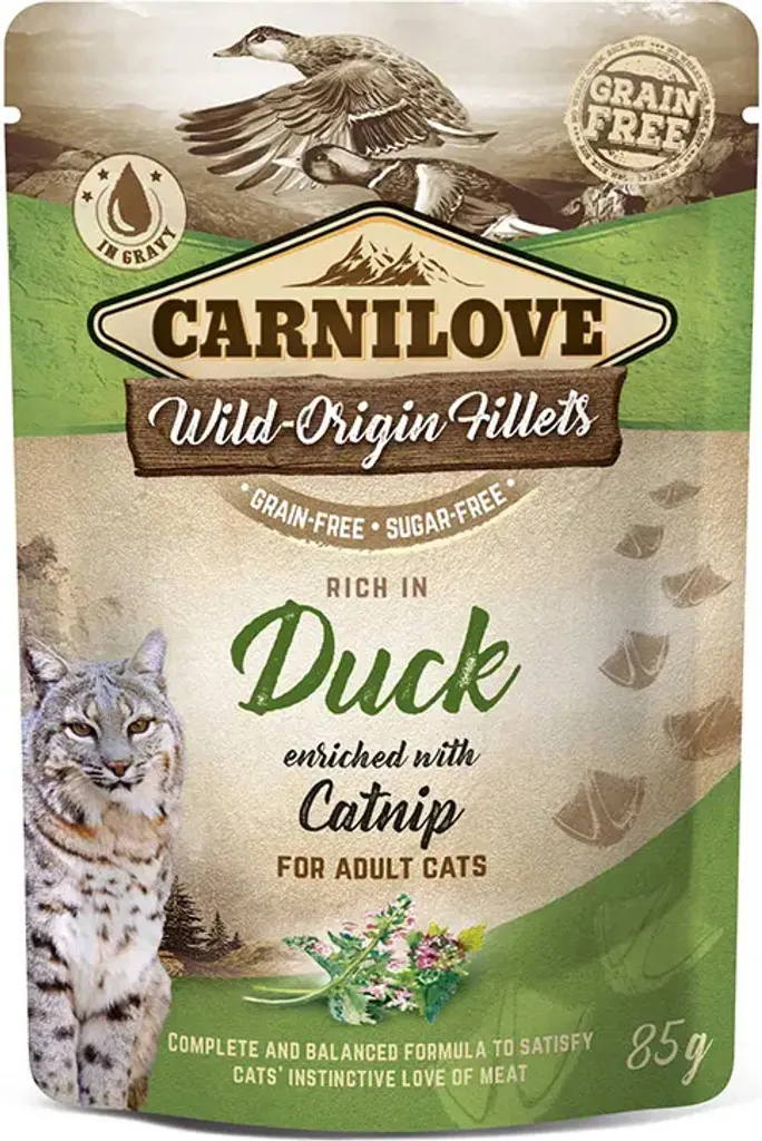 Aliment Chat Sans Céréales Carnilove Canard 24x85g Haute Digestion Grain