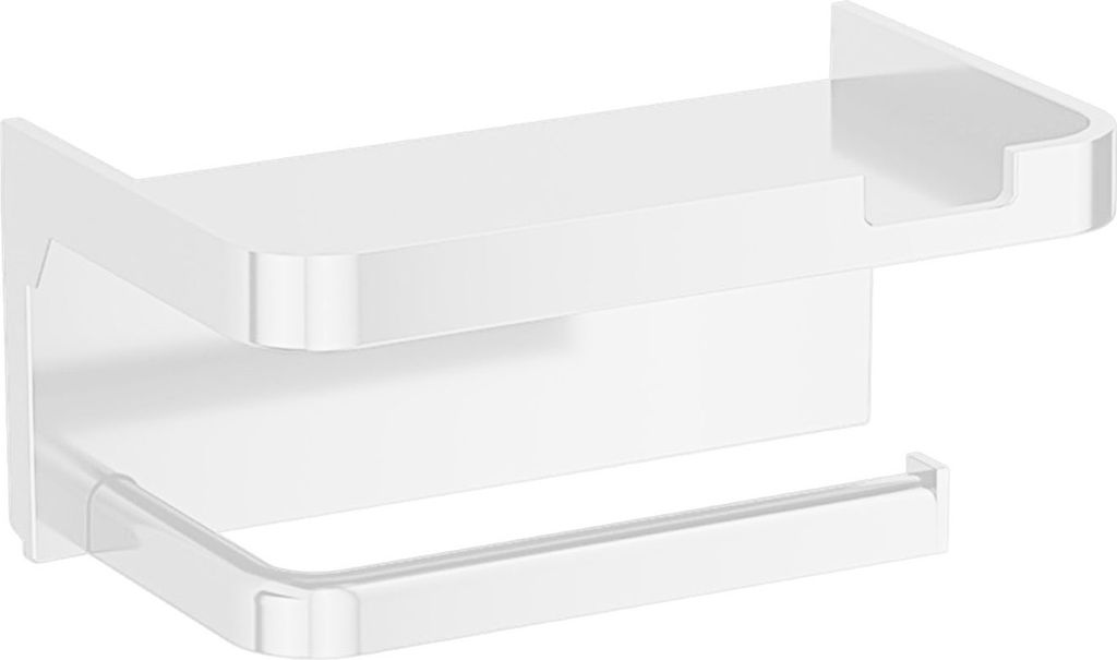 Toilettenpapierhalter mit Ablagefläche Starke Tragfähigkeit Einfache Installation Selbstklebender Rollenpapierhalter Badezimmer-Organizer