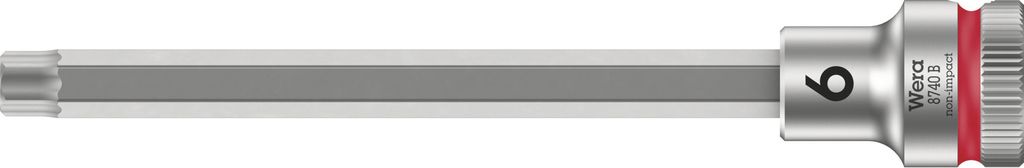 Wera 8740 B Zyklop Bitnuss mit 3/8"-Antrieb, mit extra schlankem Profilbereich Rot