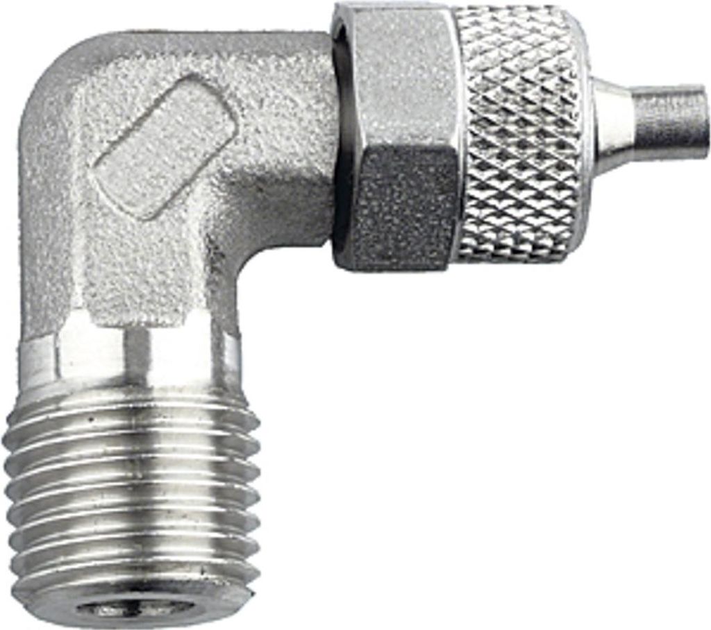 Riegler Winkel-Einschraubverschraubung R 1/4 a., Schlauch 10/8, ES 1.4571