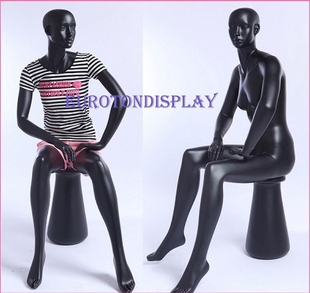 J8-8 sitzende abstrakte Schaufensterpuppe Mannequin Figur weiblich matt sitzend female mannequin