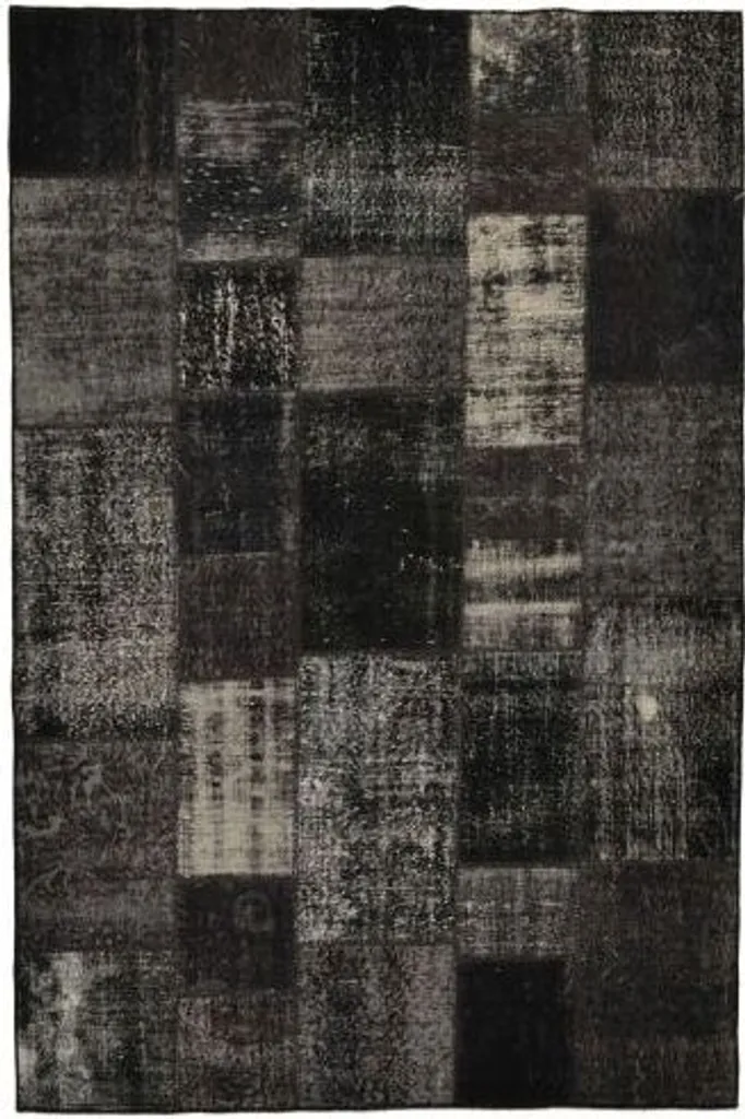 Couette Patchwork noir 140x200 cm réversible au design graphique