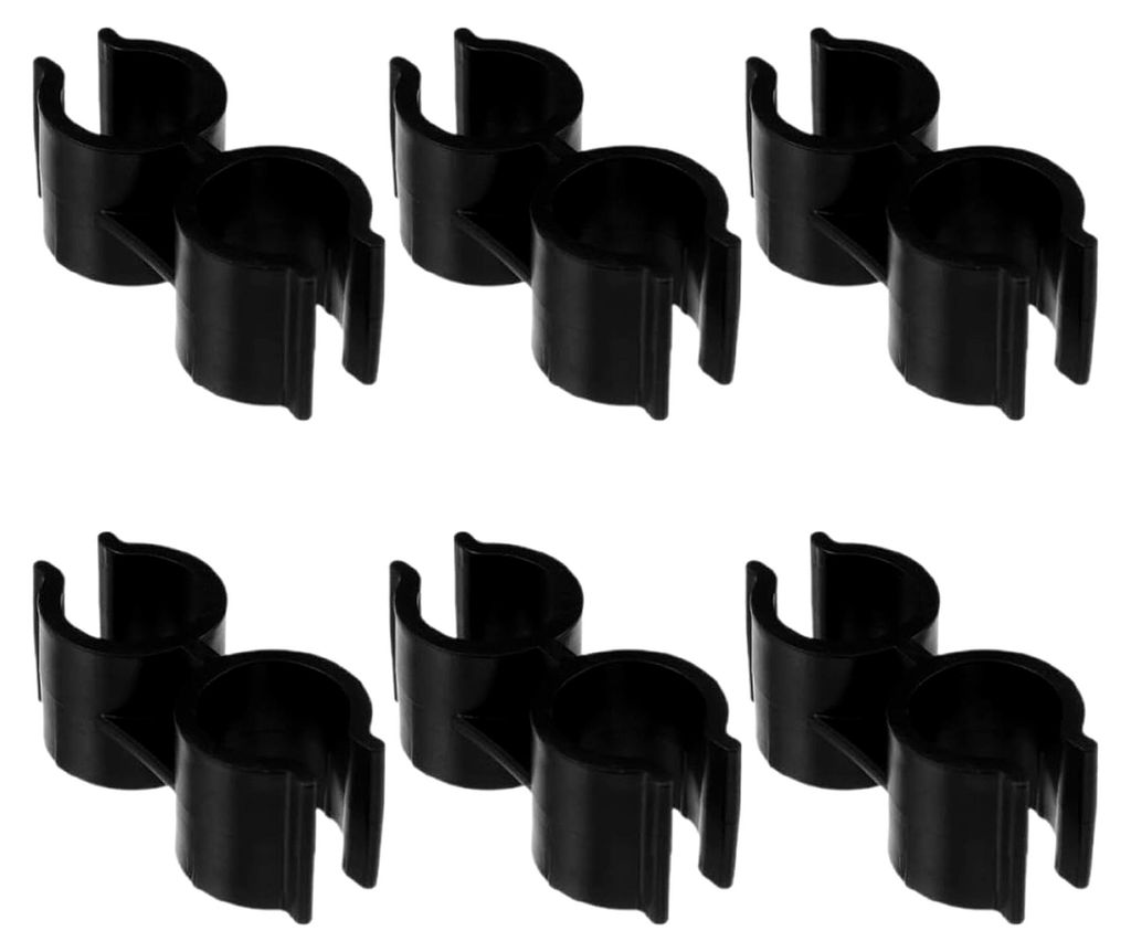 Doppelschlauchschellen 6 Stück Kunststoff-Befestigungsclips 25mm Rohrschellenverbinder für Kehrschaufel und Besen