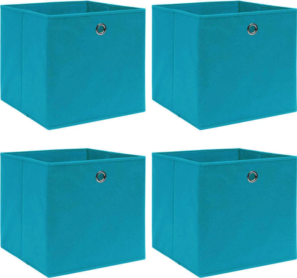Boîtes de rangement pliables bleu bébé 32x32 cm en tissu résistant