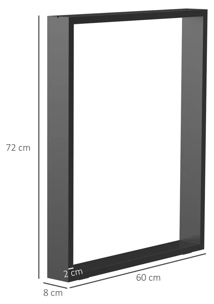 Support de table pour bureau et salle à manger acier noir 72 cm