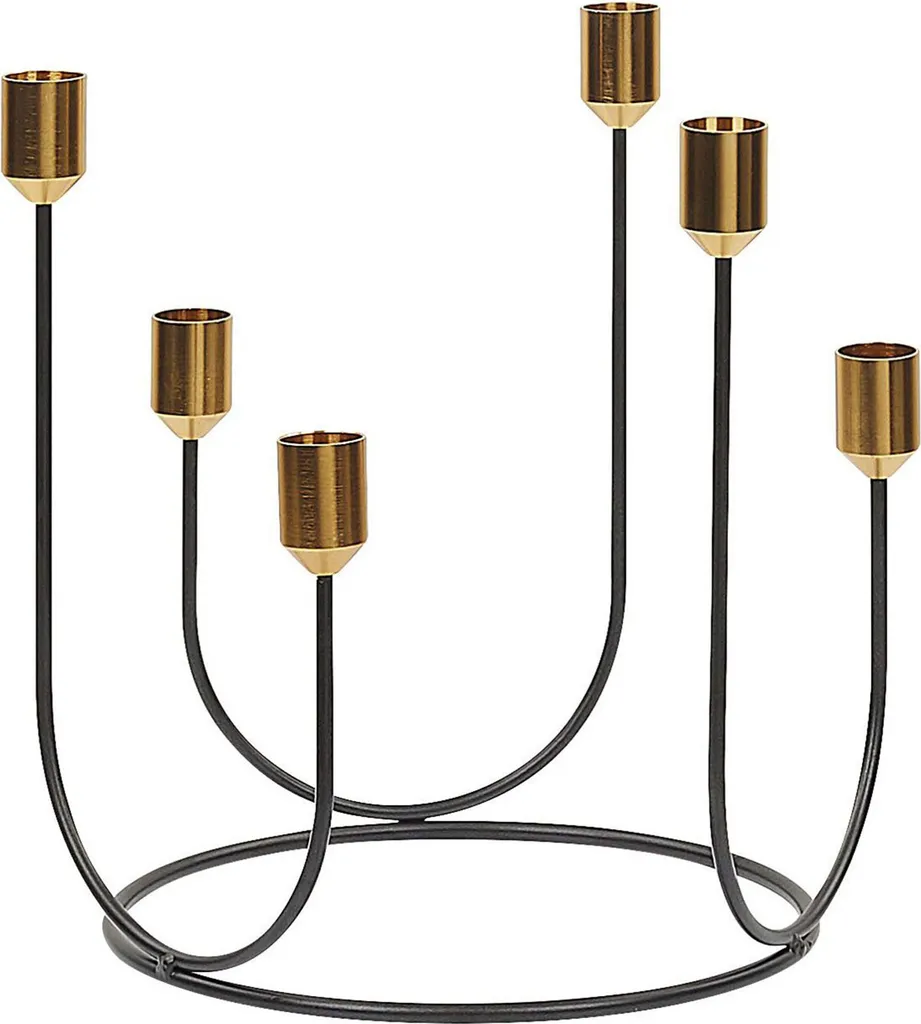 Bougeoir Panay en métal noir 25 cm - Support bougie finition mate sobre