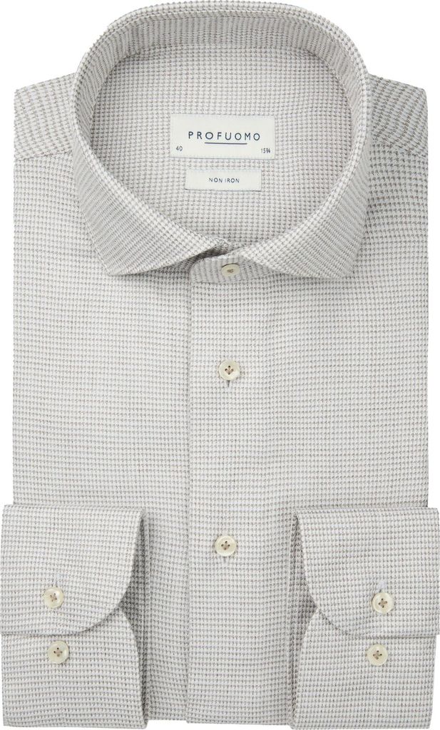 Profuomo Hemd bügelfrei beige