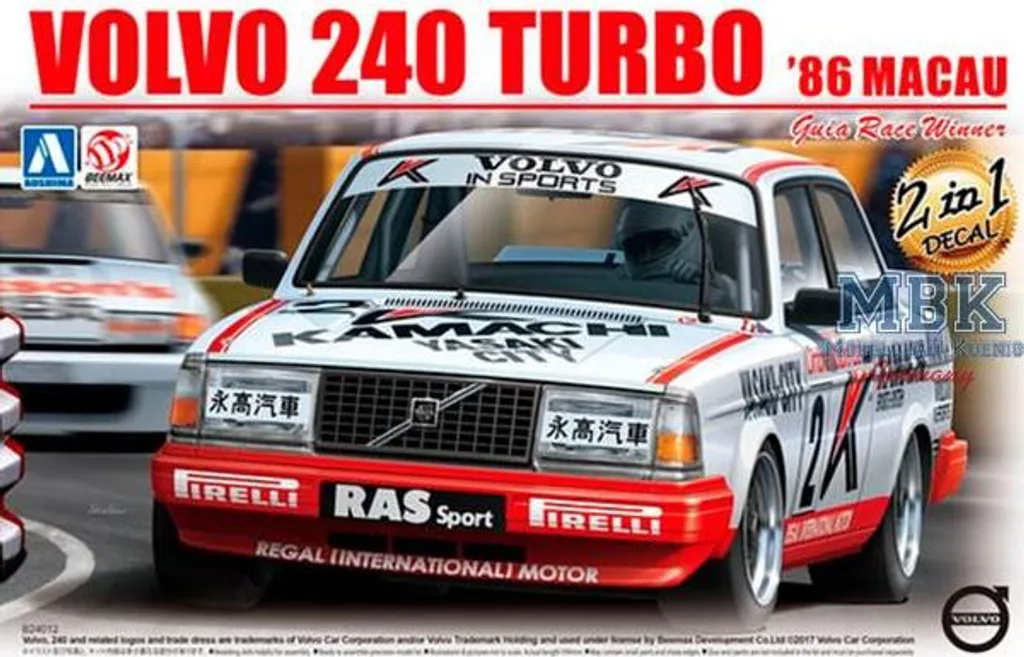 Miniature Volvo 240 Turbo Macao 1986 BEEMAX 1/24 Fidélité Historique