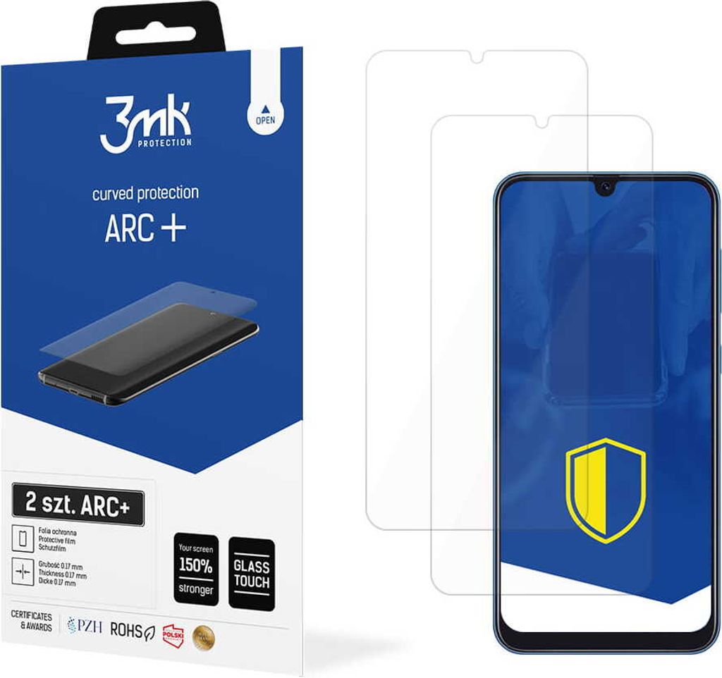 3mk Display Schutzfolie ARC+ für Samsung Galaxy A10 0,17mm Self-Heal (2 Stück)