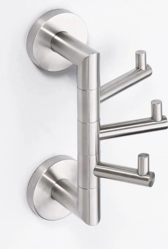 Patère NEO 3 crochets rotatifs inox pour stopper le désordre mural