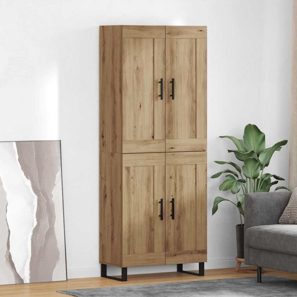 2025 Moderne Highboard 2er-set Artisan-Eiche Engineered Wood und Glas - Kommoden designMöbel 3109168