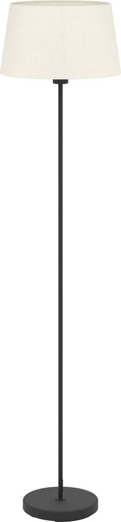 EGLO Stehlampe Febres, Stehleuchte mit Textil Lampenschirm, Standleuchte, Wohnzimmerlampe mit Tritt-Schalter, E27