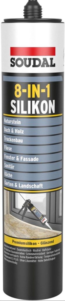 Soudal Silikon 8-IN-1 Silikon Marmorgrau (300ml)