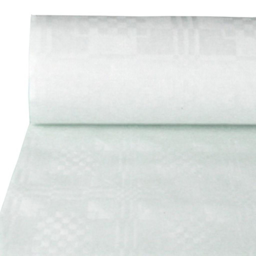 Papiertischtuch mit Damastprägung 100 m x 1 m weiss Produktbild 