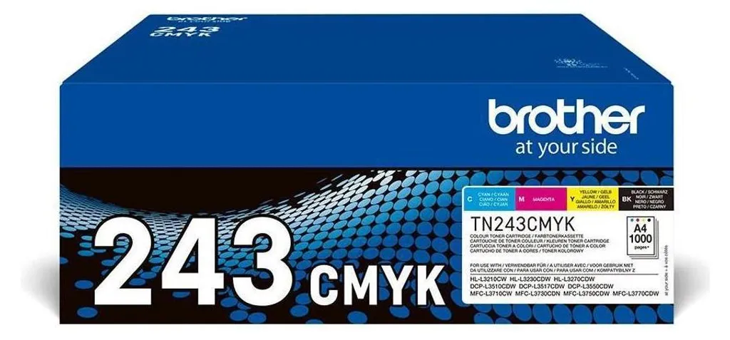 Pack de 4 toners Brother TN-243CMYK originaux pour imprimantes MFC et HL