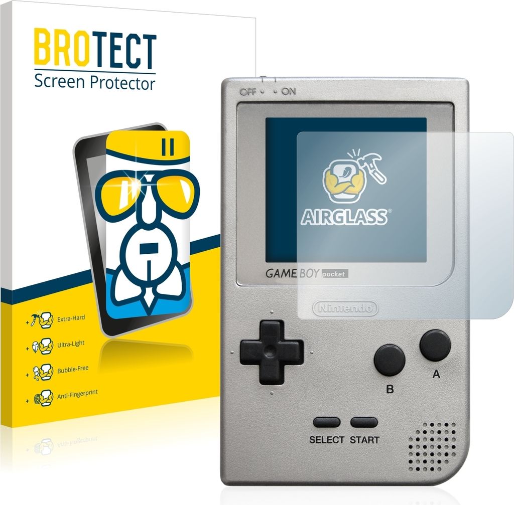 BROTECT Schutzglas für Nintendo Gameboy Pocket Schutzfolie Panzer Folie Glas Display Schutz klar